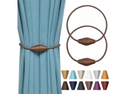 Conjunto De 2 Suportes Magnéticos Para Cortinas Em Corda Trançada, Feitos À Mão, Práticos E Decorativos Para Casa E Escritório(cor Café Claro)