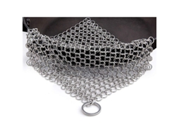 Limpiador De Hierro Fundido 7x7 Polegadas Escobilla De Cadenas Acero Inoxidable Para Sartén, Parrilla Y Olla Holandesa