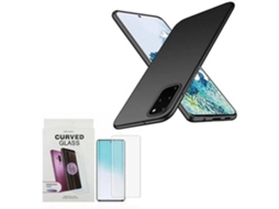Kit Capa e Película de Vidro Temperado Samsung Galaxy S20+ Slim Preto