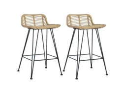 Vidaxl Cadeiras De Bar 2 Pcs Vime Genuíno