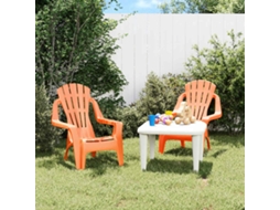Vidaxl Cadeiras De Jardim Infantis 2 Pcs Pp Aspeto De Madeira Laranja