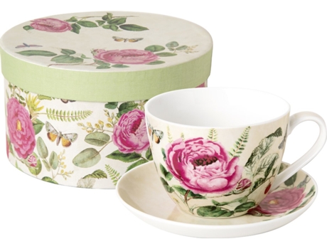 Caneca Porcelana IHR Flores Pequeno Almoço