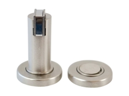 Batente De Porta Magnético Ms010 Com Acabamento Em Aço Inoxidável. Material Para Montagem Em Piso E Parede, à 5 Cm, H 8,4 Cm. Aquaforge
