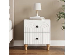 Vidaxl Armário De Cabeceira Branco Brilhante 43 X 34,5 X 48 Cm