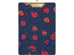 Prancheta Com Estampa De Caracol Floral E Organizador Acrílico Fofo, Prancheta Enfermeira