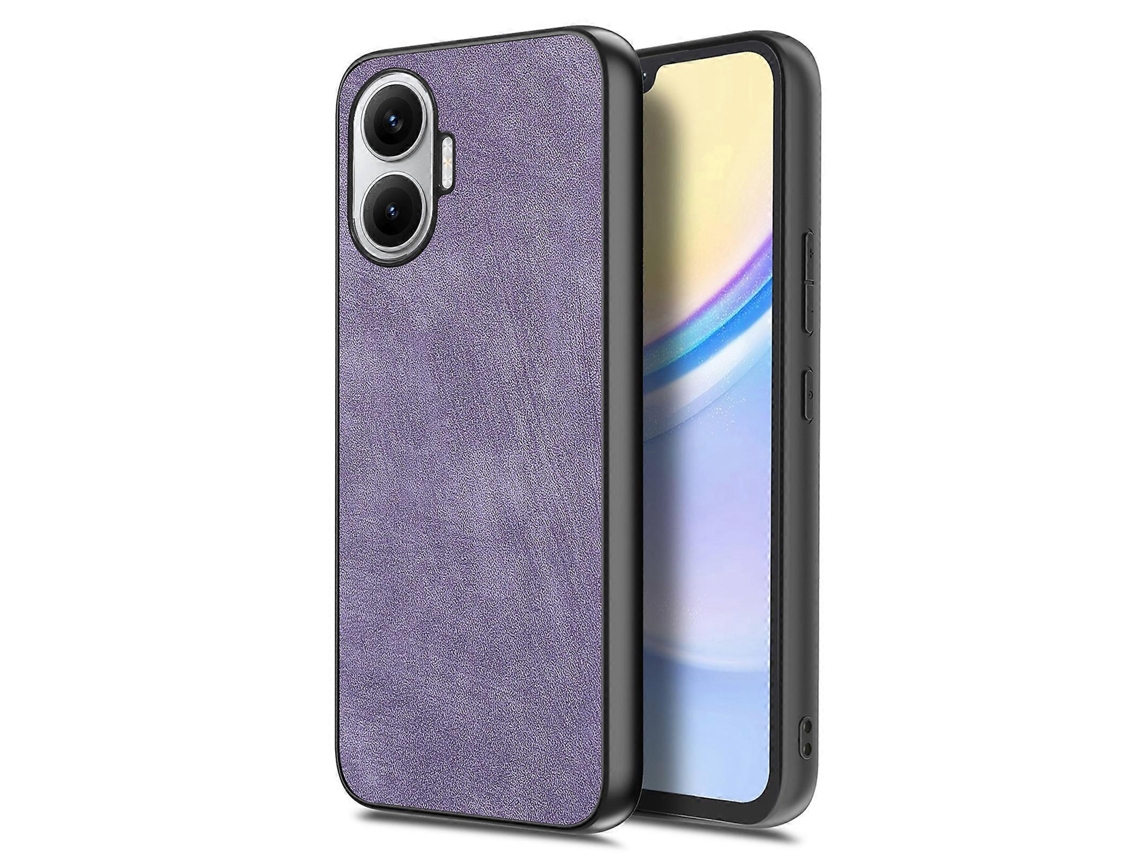 Capa Traseira De Couro Retrô Fina À Prova De Choque Tkdaddy Para Xiaomi Redmi Turbo 4 Pro 5g, Roxa
