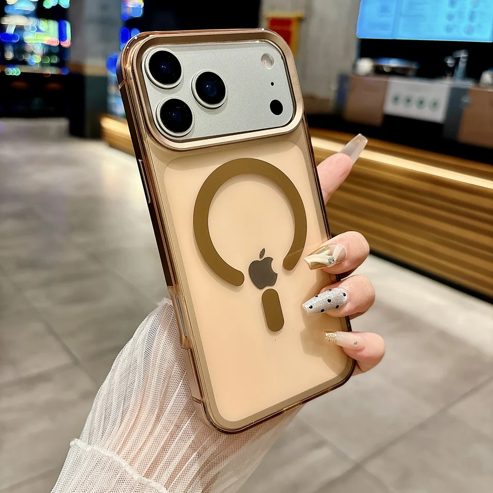 (dourado, Iphone 13) Capa Para Celular Com Estrutura Em Liga De Alumínio Magnético, Capa Protetora Fosca À Prova De Choque Com Toque Suave.