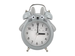 Totoro Despertador Iluminado Noturno Despertador de Campainha Dupla Cinza