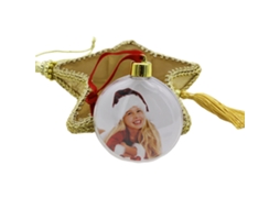 Decoração de Natal Bola de Plástico Transparente com Estrela LAXISCREED