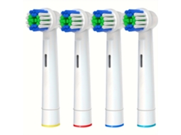 Escova de dentes elétrica compatível com Oral-B/Braun, cerdas sólidas, 4 cabeças extras.