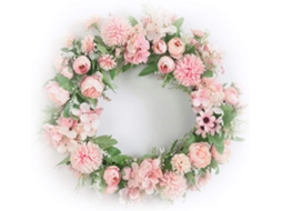 Guirlanda de Flores Artificiais para Porta, Faça Você Mesmo, para Casamento, Natal, Decoração de Casa, Porta Ou Parede Rosa Claro AQUAFORGE