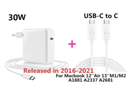 Adaptador De Energia Usb C Pd De 30 W Magsaf3 Para Laptop, Carregador Rápido Para Apple Macbook Air 12 13 M1 M2 A1882 A1534 A2337 A2681 Slowmoose