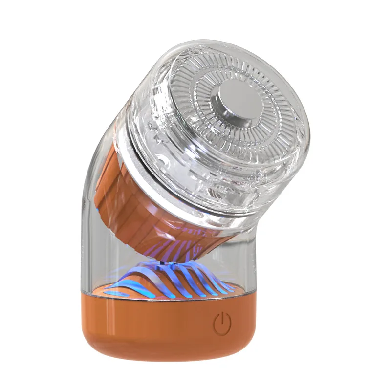 Mini Barbeador Elétrico Magnético, Recarregável Via Usb, Cabeça Magnética Removível, Essencial para Viagens. MDUG (laranja Curvo)