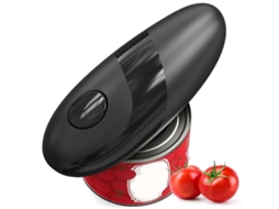 Abridor de latas elétrico, Slowmoose Abridor de latas automático preto com borda lisa