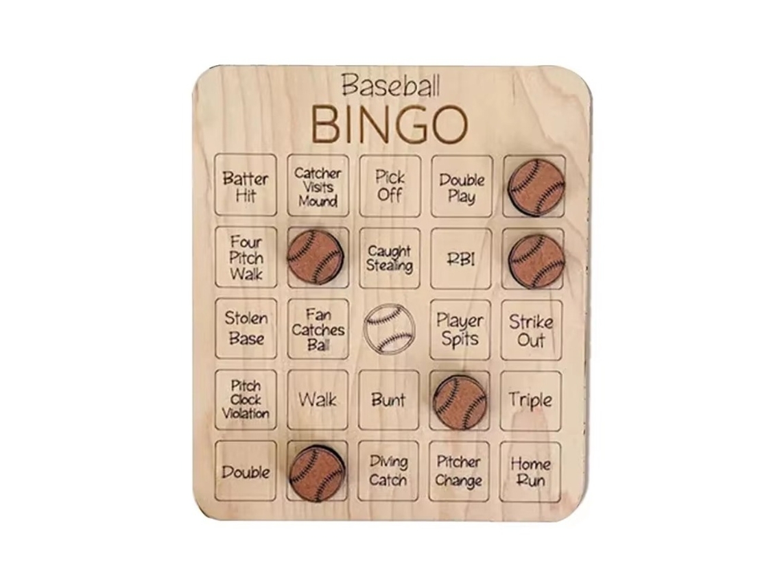 Bingo Com Bolas De Madeira, Tema Esportivo, Futebol/beisebol/basquete/rúgbi, Jogo Para Toda A Família, Tabuleiro De Bingo De Madei Aquaforge