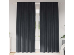 Vidaxl Cortinas Opacas 2 Unid. Cinzento-escuro 140 X 260 Cm Veludo
