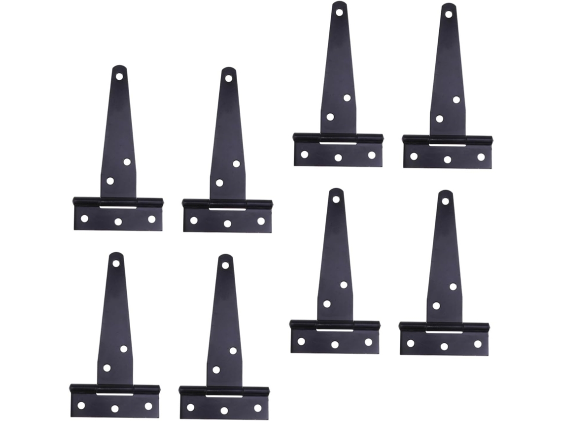 Kit Com 8 Dobradiças Reforçadas Em T Para Portões De Madeira, Cercas,