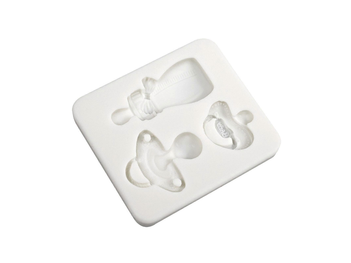 Molde De Silicone Para Fondant Com Tema De Chá De Bebê, Formato De Bico De Mamadeira, Para Assar Bolo De Chocolate E Festa De Aniversário (branco).