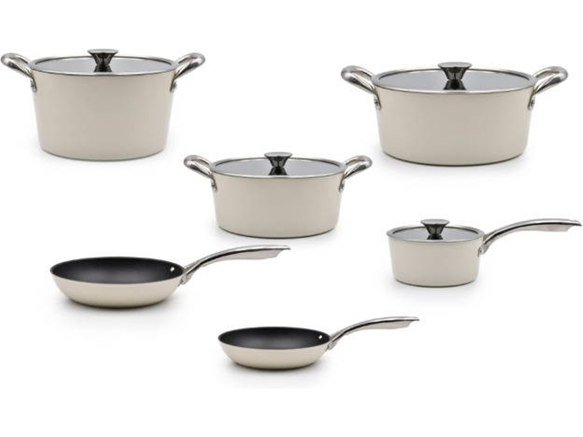 Trem de Cozinha CELAR Crème 6 Peças (Anti-Aderente - Sem PFOA)