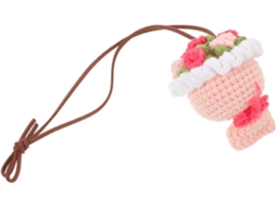 Gancho prático para pendurar um buquê de flores em um carrinho.