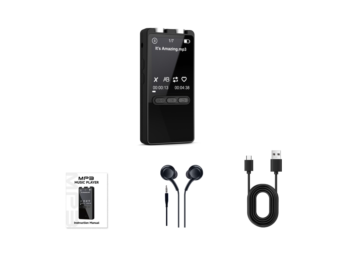 Gravador de Voz N27 Portátil com Microfone, Bateria, Mp3 e E-book EOOCOO