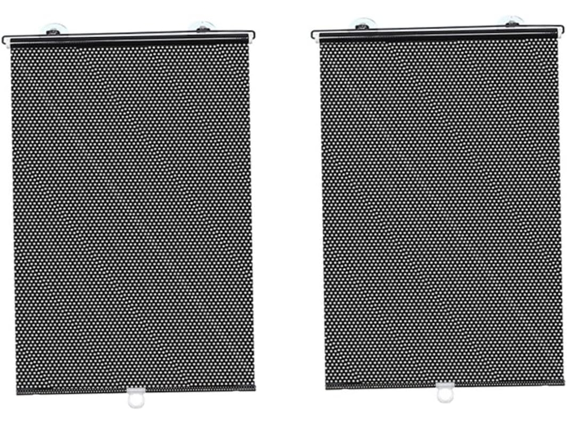 Conjunto de 2 protetores solares dobráveis para portas de carro em PVC marrom, duráveis.
