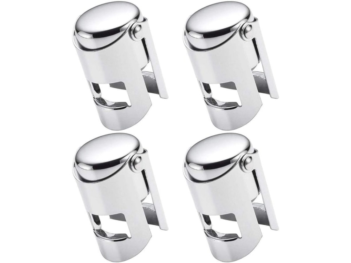 Conjunto de 3 rolhas pretas BRILVIBERA para champanhe, à prova de vazamentos