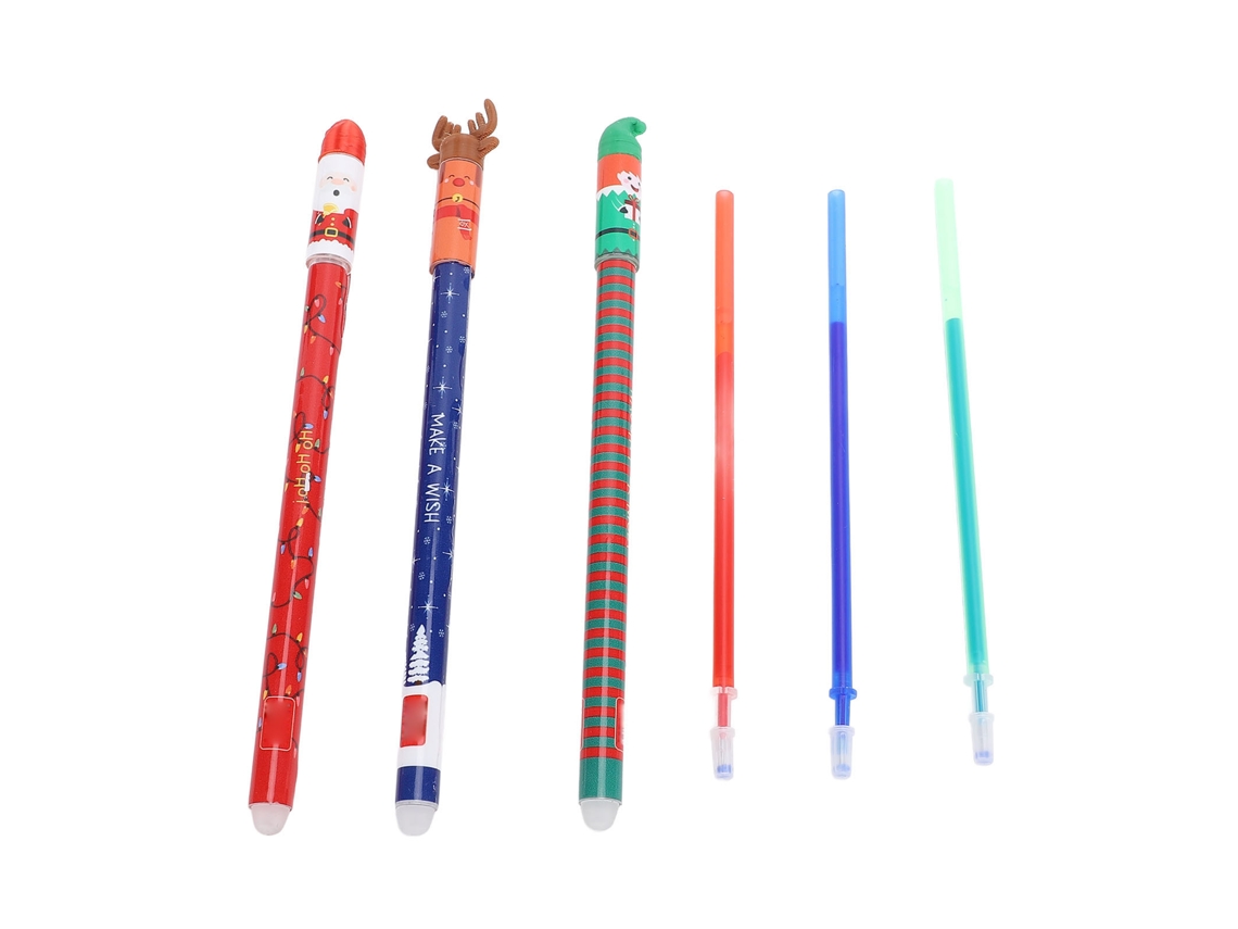 Conjunto 3 Canetas Gel Apagáveis Natal S/MARCA