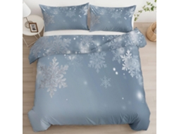 Jogo de cama com estampa flocos de neve em Poliéster S/MARCA