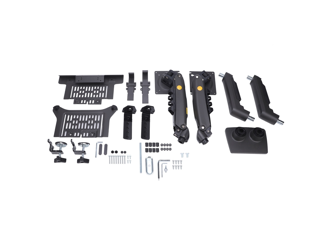 Suporte 2 em 1 EOOCOO braço Duplo Ajustável Monitores Laptops Tablets