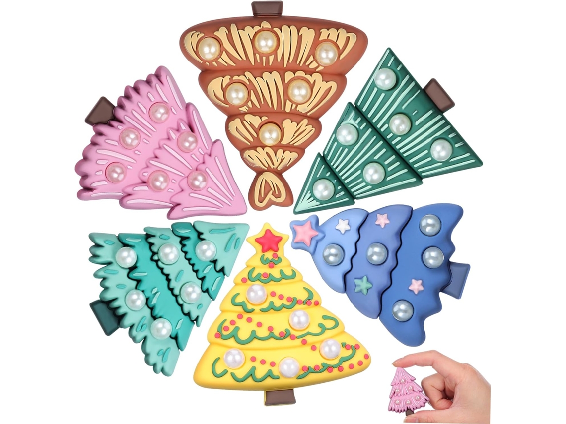 Popetpop Conjunto De 6 Ímãs Natal Com Design Árvore 3d Para Geladeira, Feitos De Borracha Macia E Com Base Magnética
