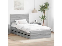 Vidaxl Estrutura Da Cama Com Gaveta Cinza Sonoma 100 X 200 Cm