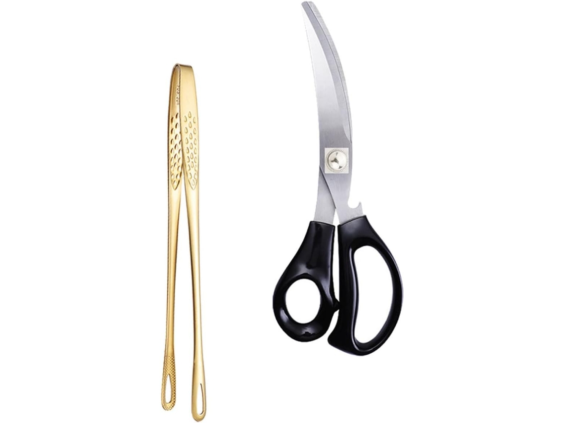 Conjunto De 1 Pinça Multifuncional Para Churrasco Em Aço Inoxidável, Ideal Para Restaurantes E Buffets