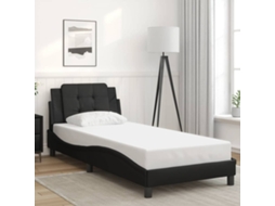 Vidaxl Estrutura De Cama Sem Colchão Zadar 90x190 Cm Couro Artificial Preto