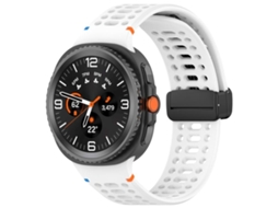 Bracelete para Samsung Galaxy Watch 8 / 8 Classic Silicone com Fivela Magnética Preta Branca XIAOMOYU