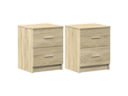 Conjunto de 2 Mesas de Cabeceira com 2 Gavetas Carvalho Sonoma MAISON EXCLUSIVE (40x36x50 cm)