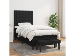 Vidaxl Cama Com Molas/colchão 100x200 Cm Tecido Preto
