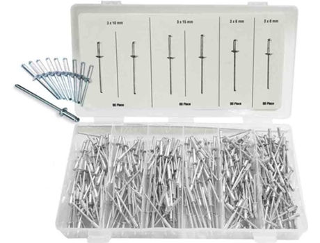 Set De 320 Rebites Vários Tamanhos BENSON TOOLS Set 320 Rebites Vários Tamanhos