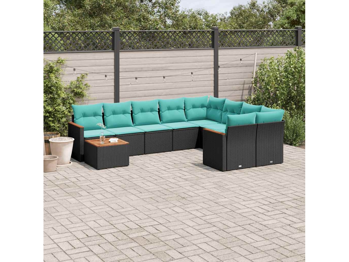 Conjunto de Sofá de Jardim com 12 Peças e Almofadas em Rattan Sintético Cinza VIDAXL