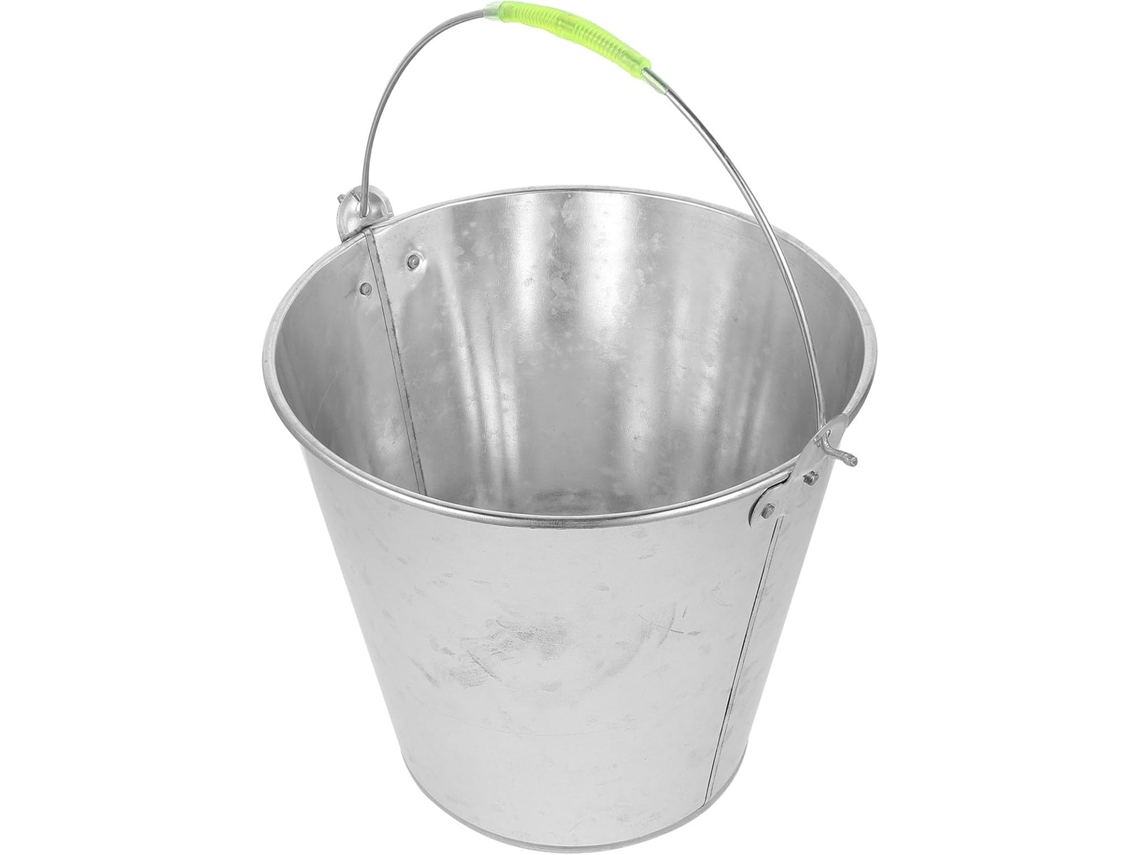 Balde De Metal De 20 Litros Com Alça Ergonômica E Parede Reforçada Para Jardim.