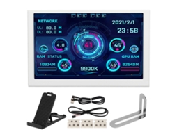 Baoj-2026monitor De Temperatura Usb De 5 Polegadas Para Pc Com Tela Mini, Mostra Dados De Cpu Gpu Ram Compatível Com Aida64 E Windows, Branco
