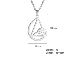 2026-colgante De Espiral De Fibonacci Triángulo Proporción Áurea Geometría Acero Inoxidable Collar Choker Mujer Joyería Elq 45-50cm Cor Acero B