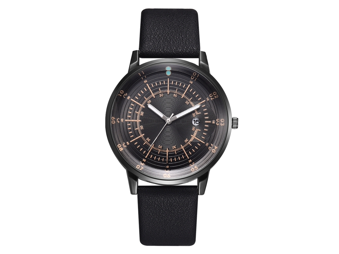 Relógio Masculino de Quartzo com Pulseira de Couro Pu e Calendário Estilo Business