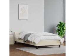 Vidaxl Estrutura Cama C/ Cabeceira Sem Colchão 90x200 Cm Creme