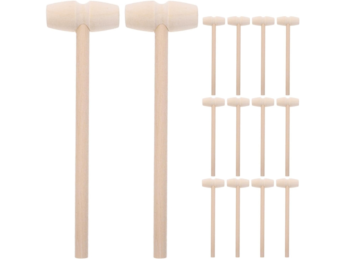 Conjunto De 30 Mini Martelos Madeira Para