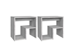 Bed Cabinet, Bed Cabinets Vidaxl Cinzeto Madeira Processada (n/a)