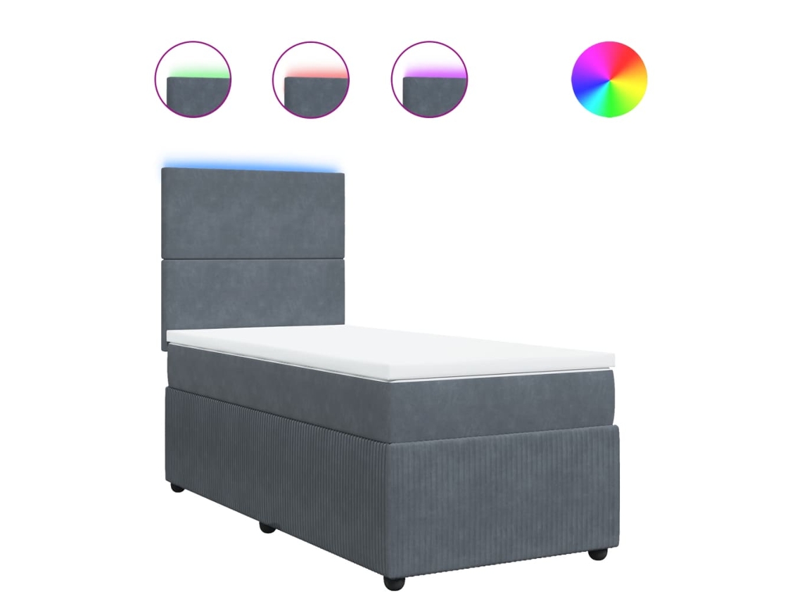 Box Spring Bed, Box Spring Beds Vidaxl Cinzeto Veludo (100 X 200 Cm)