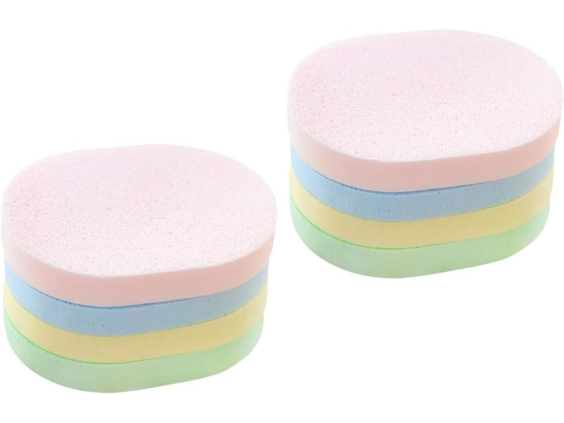 Conjunto de 8 esponjas de espuma espessas e leves para remoção de maquiagem facial.