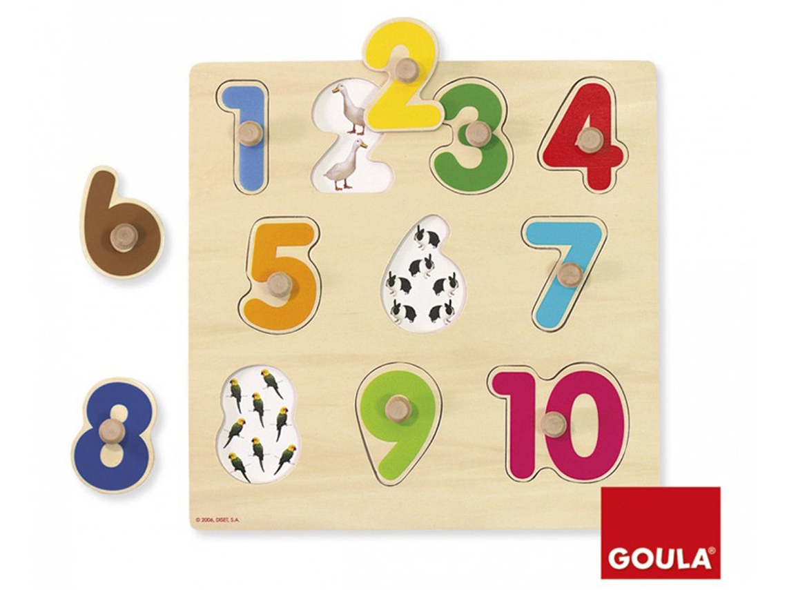 Jogo puzzles 6 cores madeira Goula