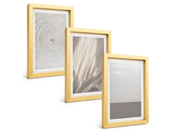 Composição De Quadros Texturas Naturais Boho Espelharte (3 Peças 20x30 Cm)